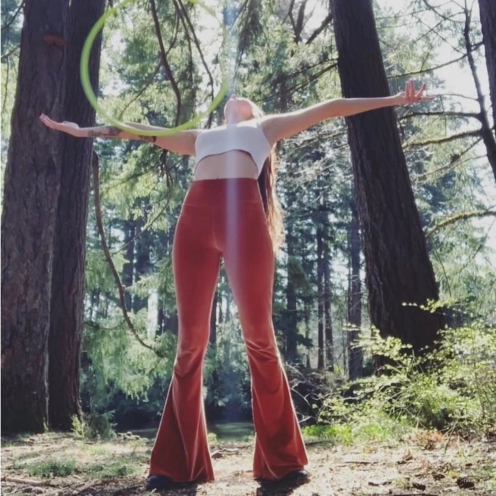 Women's Velvet Flared Pants - Rust colored Home Cooked Karma